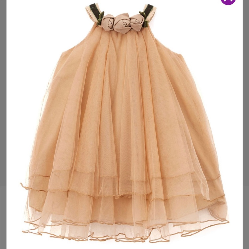 Light Brown Tulle Rosette Dress infant/ toddler